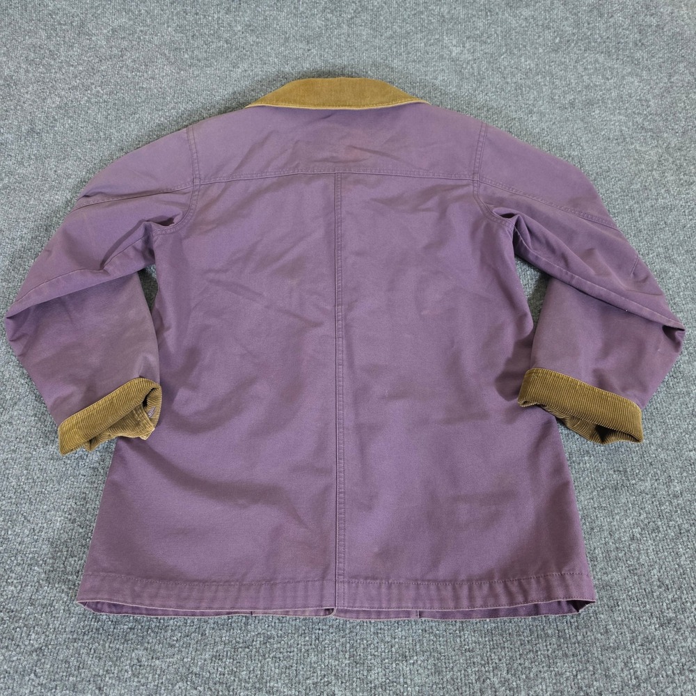 Vintage LL Bean Womens Purple Lined Canvas Barn Jacket Corduroy Trim XS Fall - Picture 2 of 9